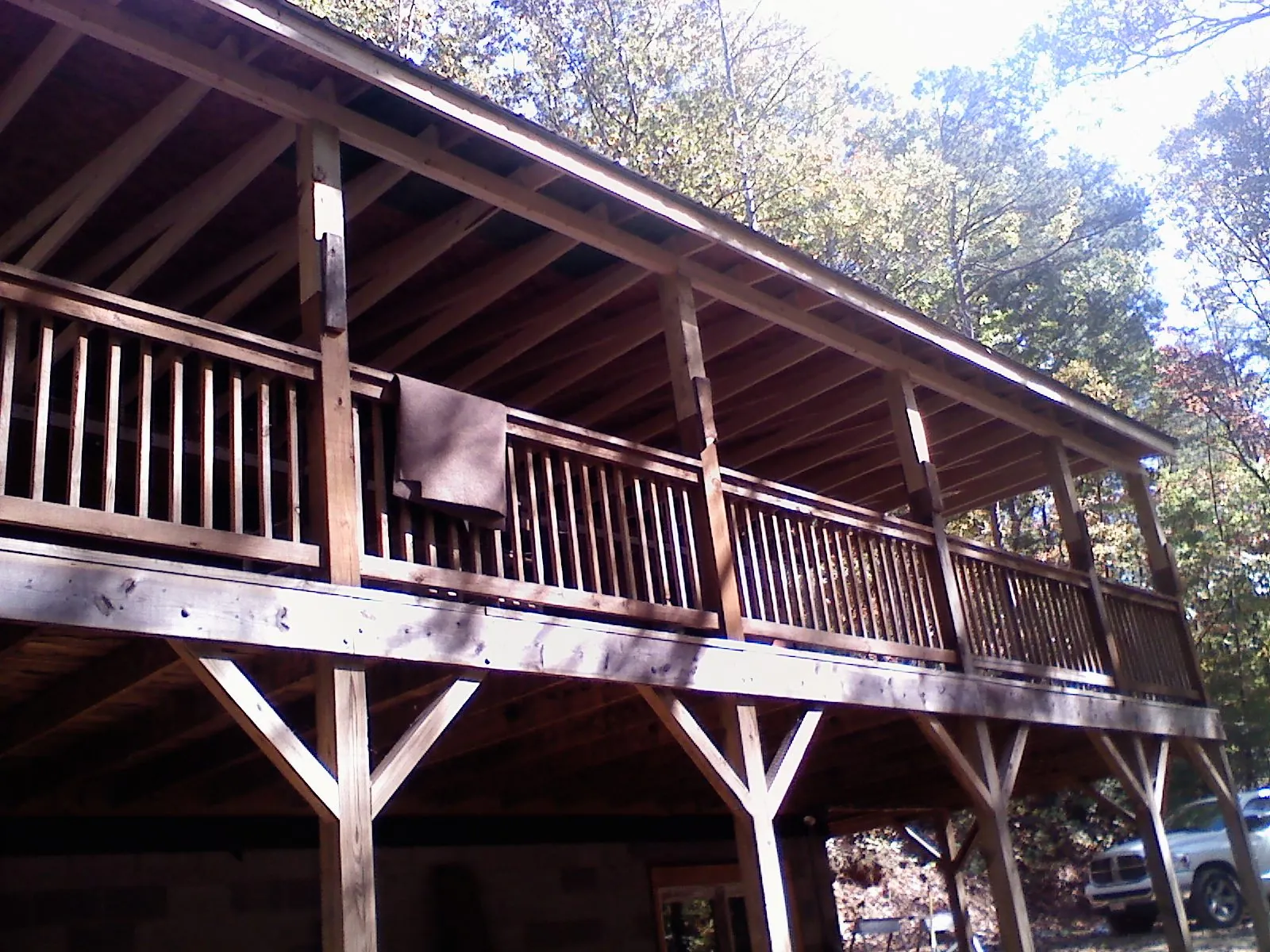 Timber framing under a new elevated porch and deck — Roof Leak Repair in Inver Grove Heights by Roofing Brothers